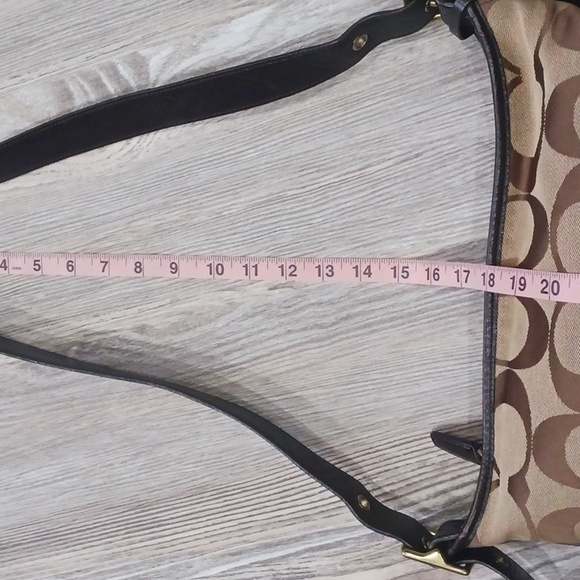 Coach Dark Brown/Beige Signature Canvas and Leather Legacy Hobo - Picture 13 of 16